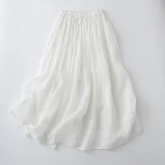 Fashionable Elastic Waist Double-layer Dress For Women - White - View 1