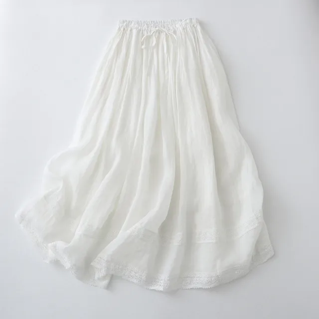 Fashionable Elastic Waist Double layer Dress For Women White - Shop at LoveMi