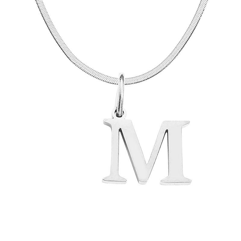 European And American English 26 Letter Necklace Titanium Steel French Vintage Court Style