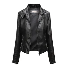 Women's Slim Jacket Thin Spring And Autumn Coat - Black - View 1