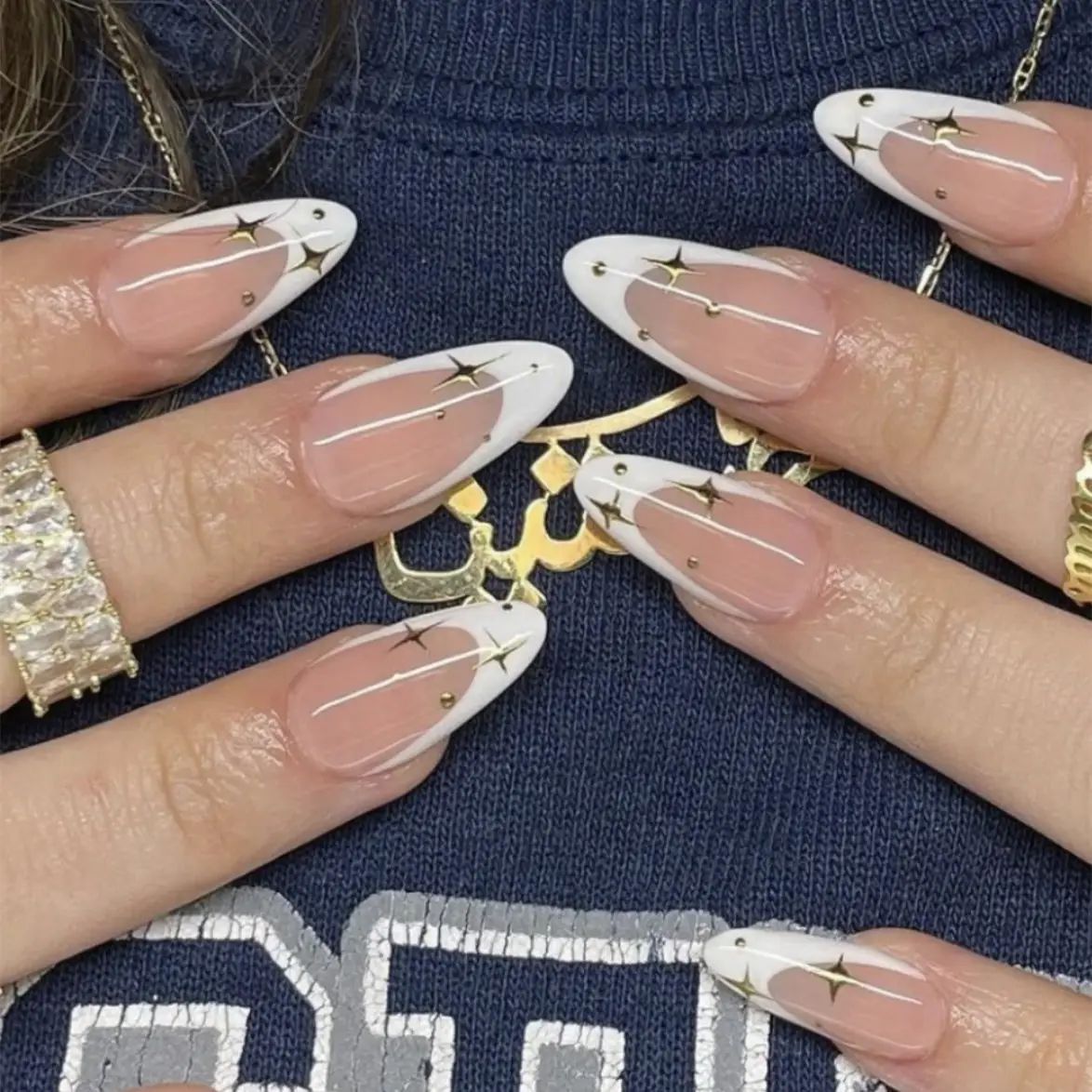 Handmade Advanced Style Almond French Finished Manicure
