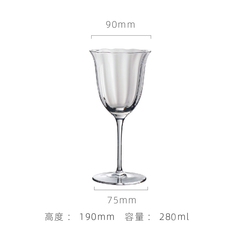 Transparent Red Wine Glass