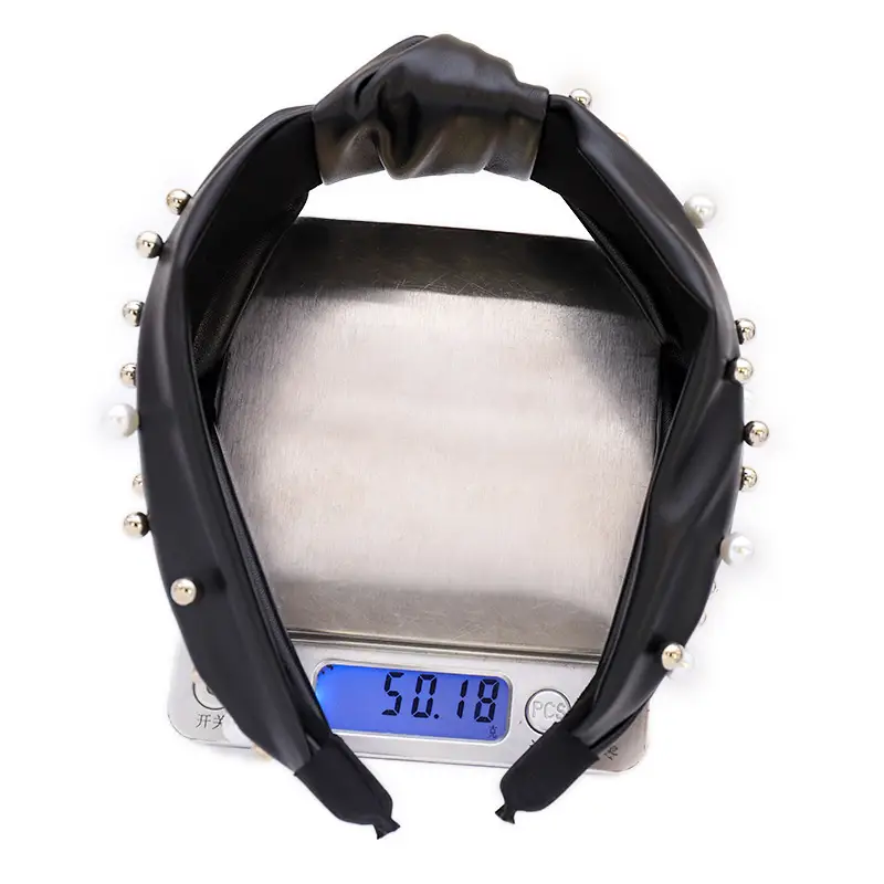Fashion Leather Beaded Pearl Headband