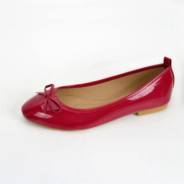 Round Toe Bowknot Soft Bottom Flats Red - Shop at LoveMi