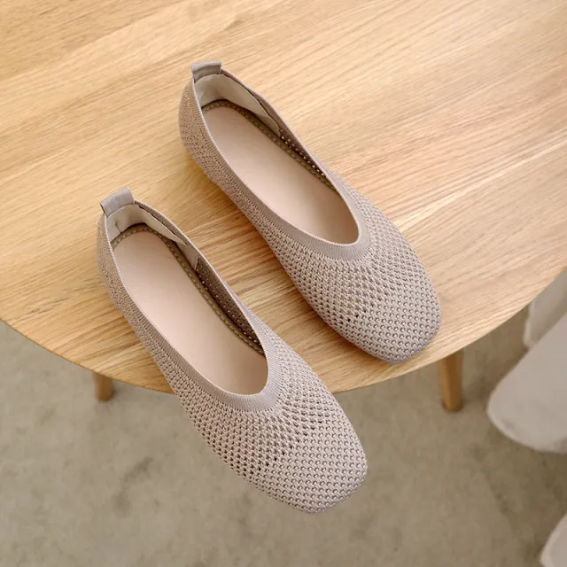 Women's Soft Bottom Cutout Low cut Casual Pumps Khaki - Shop at LoveMi