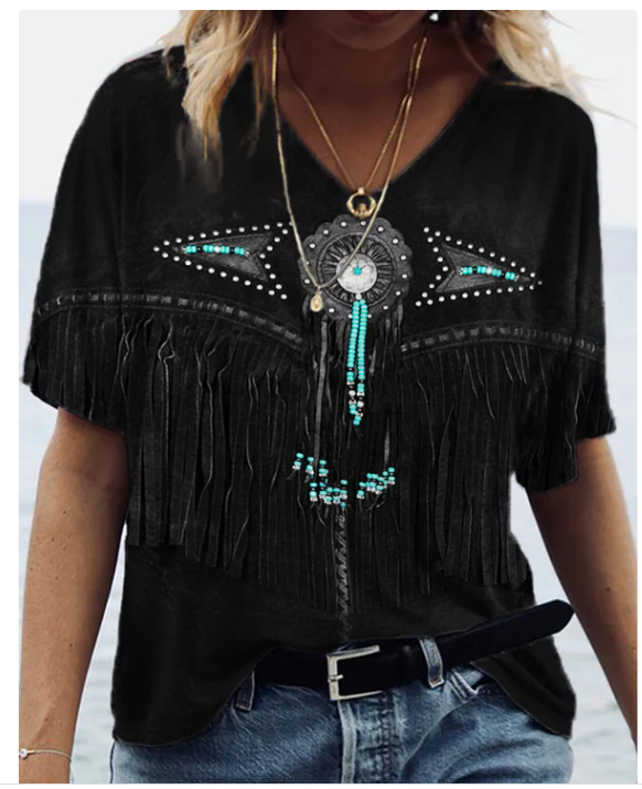 Women's V-neck Short-sleeved Summer