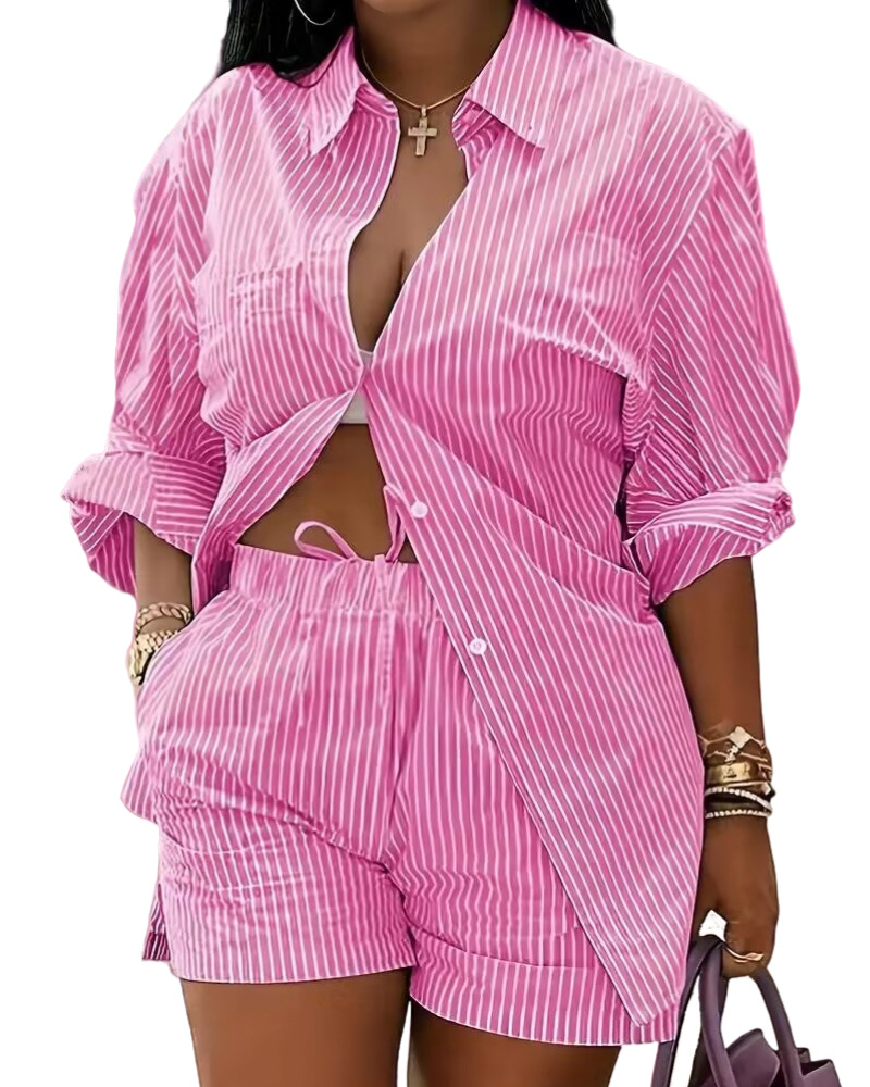 Women's Lace Up Printed Shorts Suit - Image 13