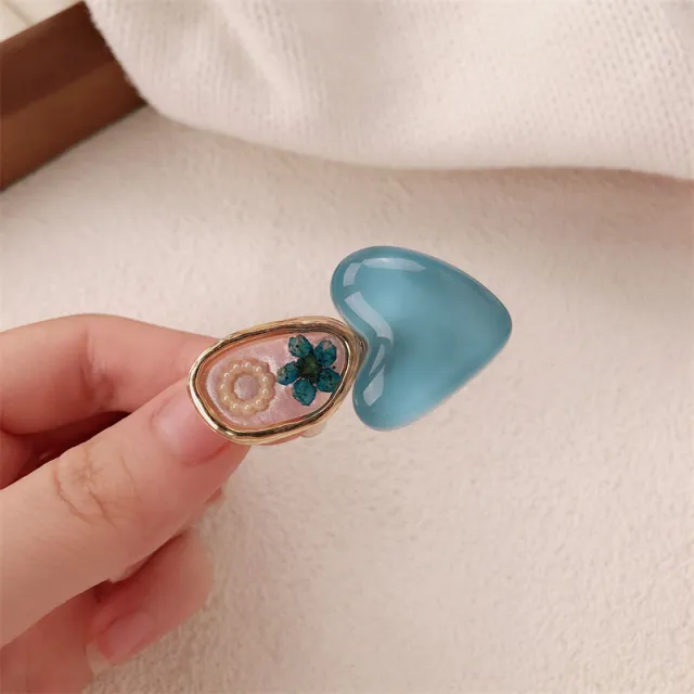 Forehead Fringe Headdress Fashion Hairpin Female Blue Loving Heart Clip - Shop at LoveMi