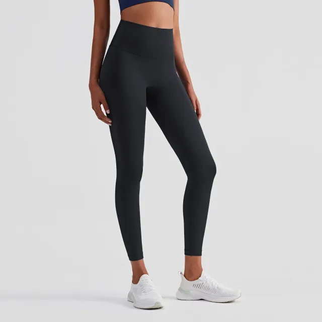 Yoga Pants Nude Feel High Waist Peach Hip Slim Fit Fitness Pants Female Grey - Shop at LoveMi