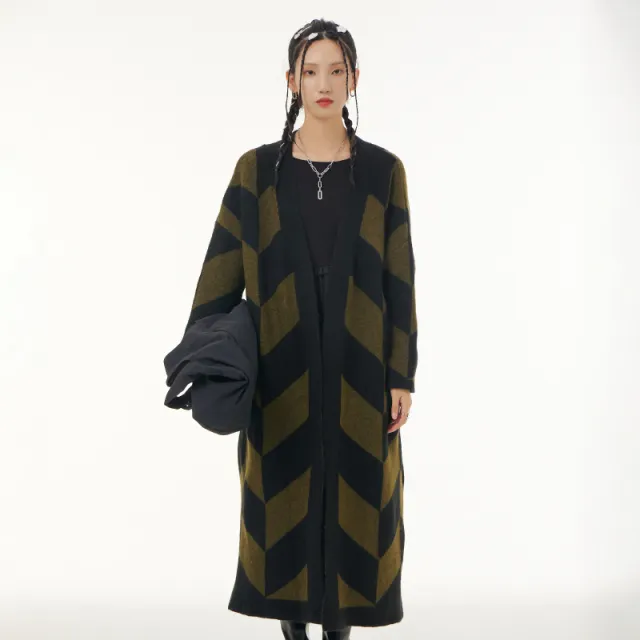 Loose Slimming Sweater Oblique Thick Casual Jacket Green - Shop at LoveMi