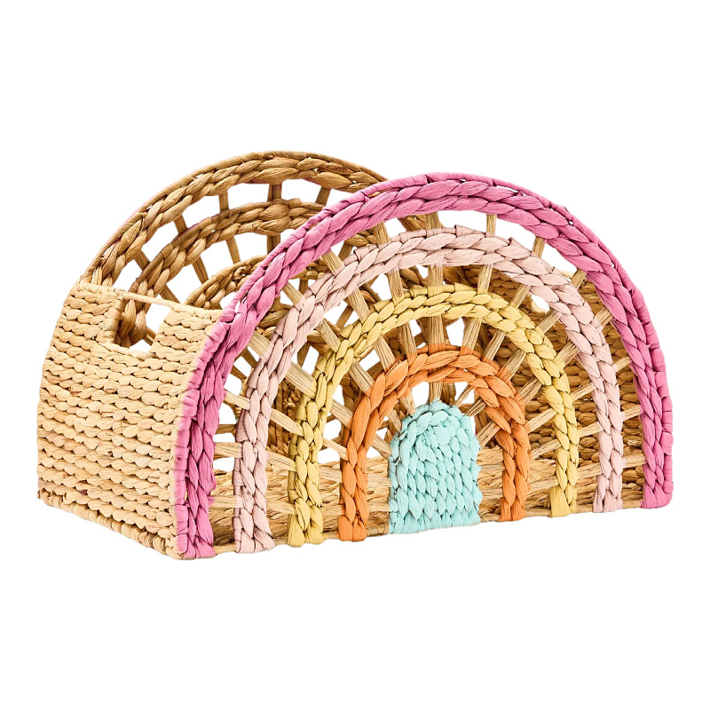 Straw-Woven Semicircular Storage Basket with Handle, picture 2 of 3