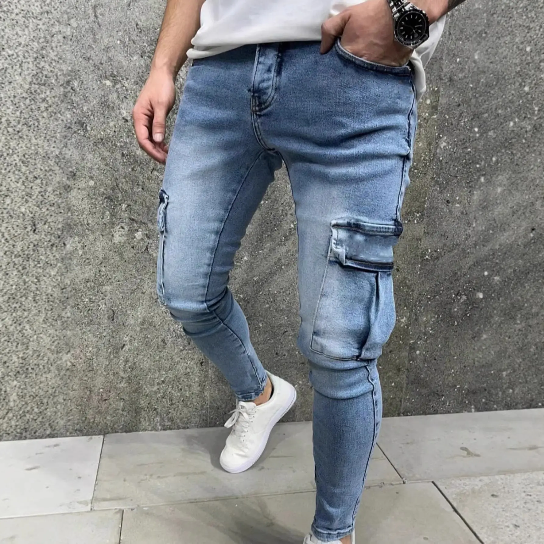 Fashionable Leopard-print Trendy Comfortable Denim Jeans