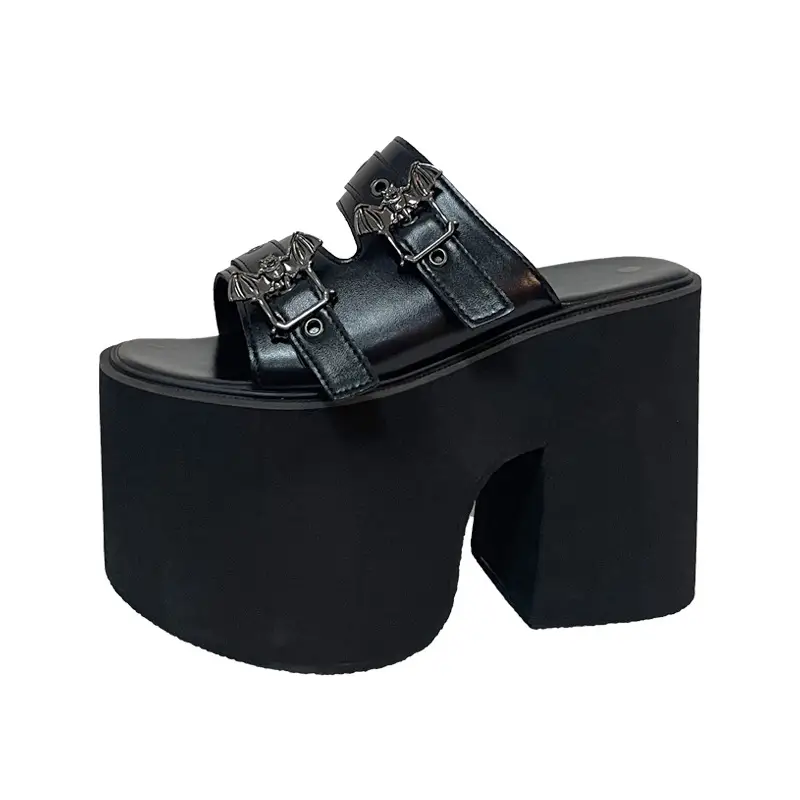 Super High Heel Muffin Platform Chunky Heel Women's Slippers