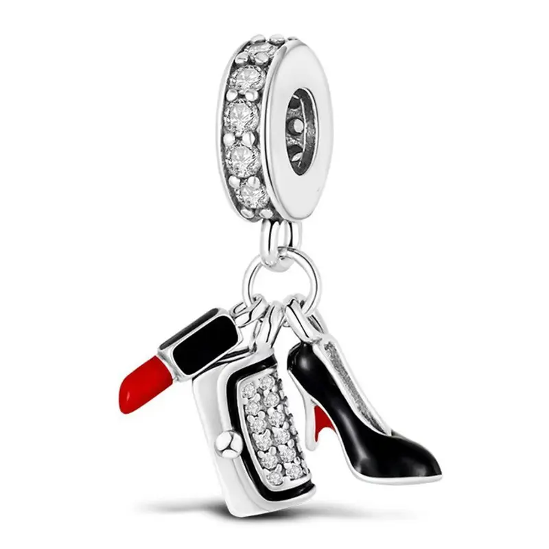 DIY Beaded Crystal High-Heel Pendant