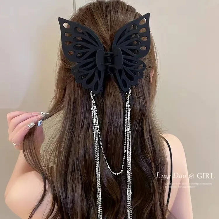 Women's Back Head Half Tied Clip Hairware - Black