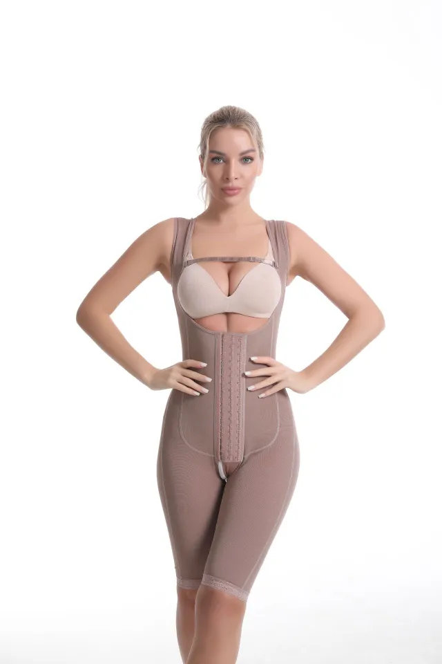 Waist Girdling Belly Contraction Corset One piece Cameo Brown - Shop at LoveMi