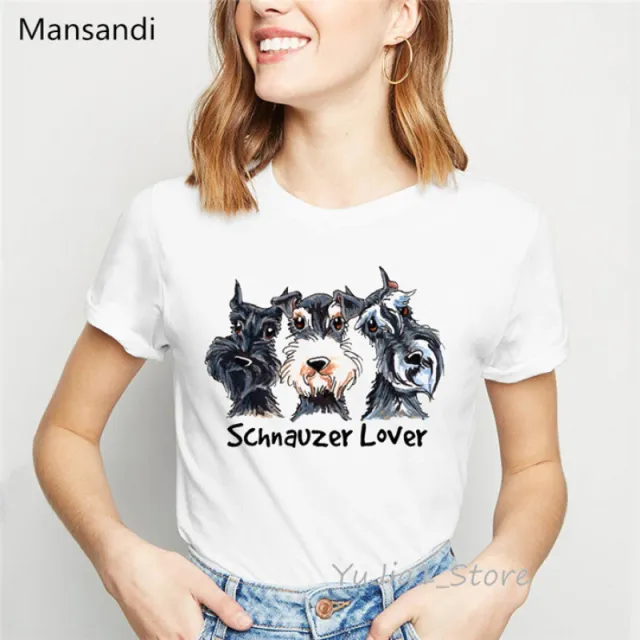 Summer Women's Clothing Schnauzer Dog Women's Printed Wear Clothes T shirt Women Y70429 - Shop at LoveMi