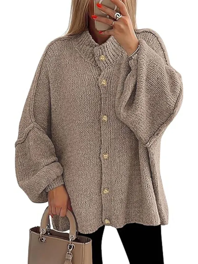 Autumn And Winter College Style Lazy Knitted Women's Khaki - Shop at LoveMi