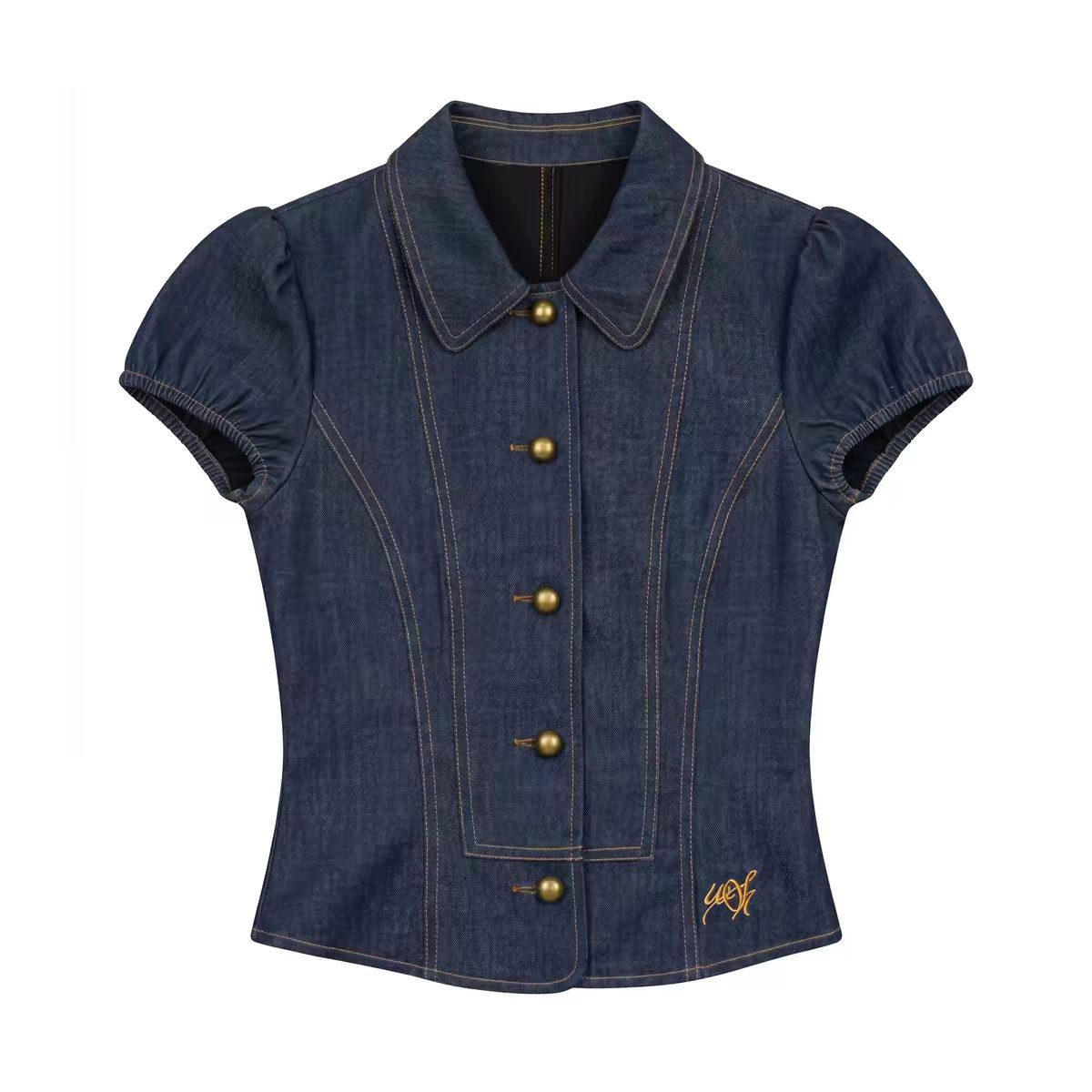 Womens Short-sleeve Shirt And Tiered Skirt Set