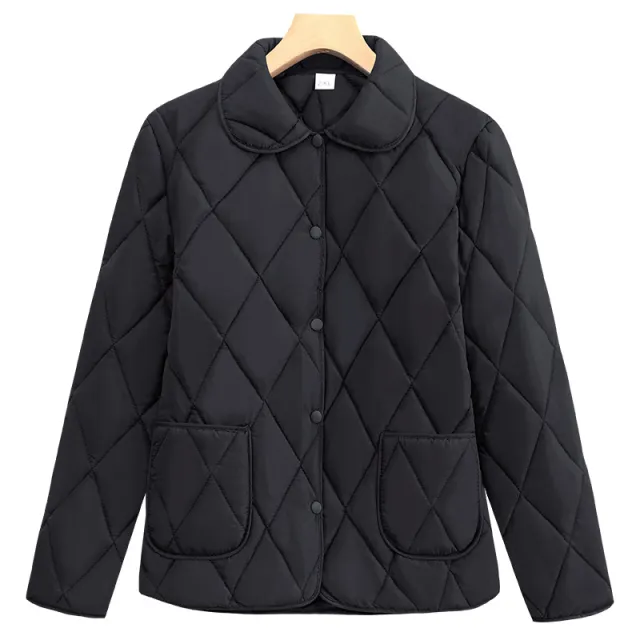 Women's Loose fitting Lightweight Thin Coat Cotton padded Jacket Black - Shop at LoveMi