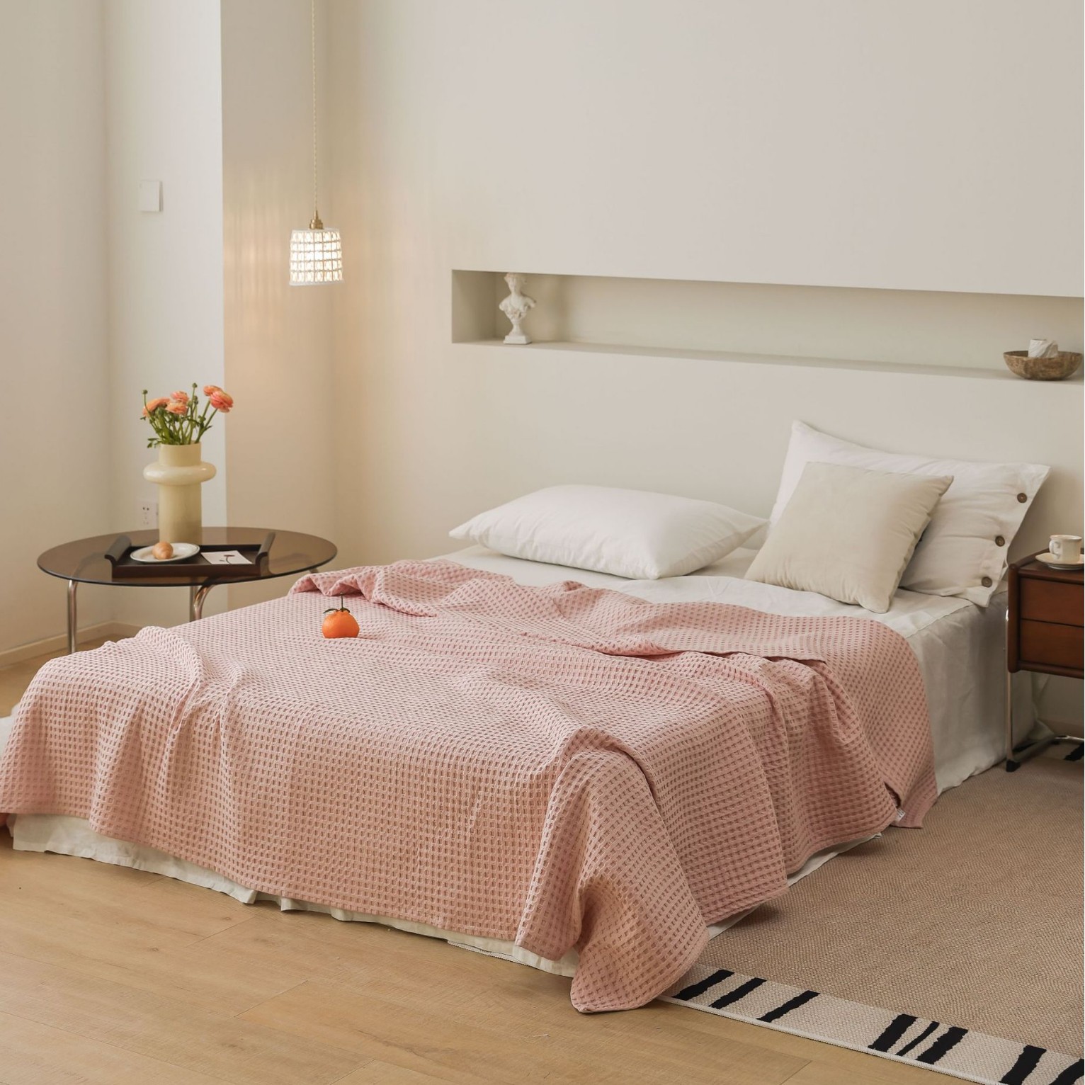 Cotton SingleDouble Waffle-Weave Towel Blanket