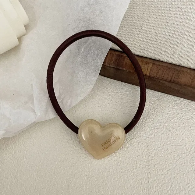 Simple Love Acetate Candy Hair Ring High Elasticity Rice Coffee - Shop at LoveMi