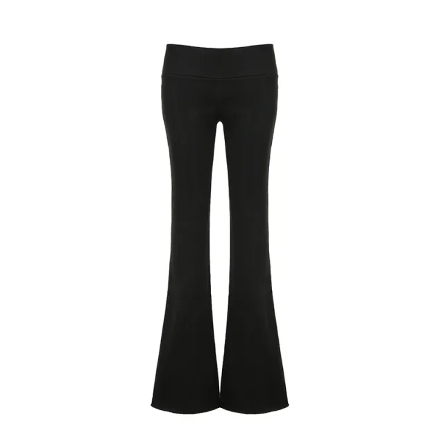 Autumn And Winter Solid Color Thin Velvet Casual Pants Low Waist Women Black - Shop at LoveMi