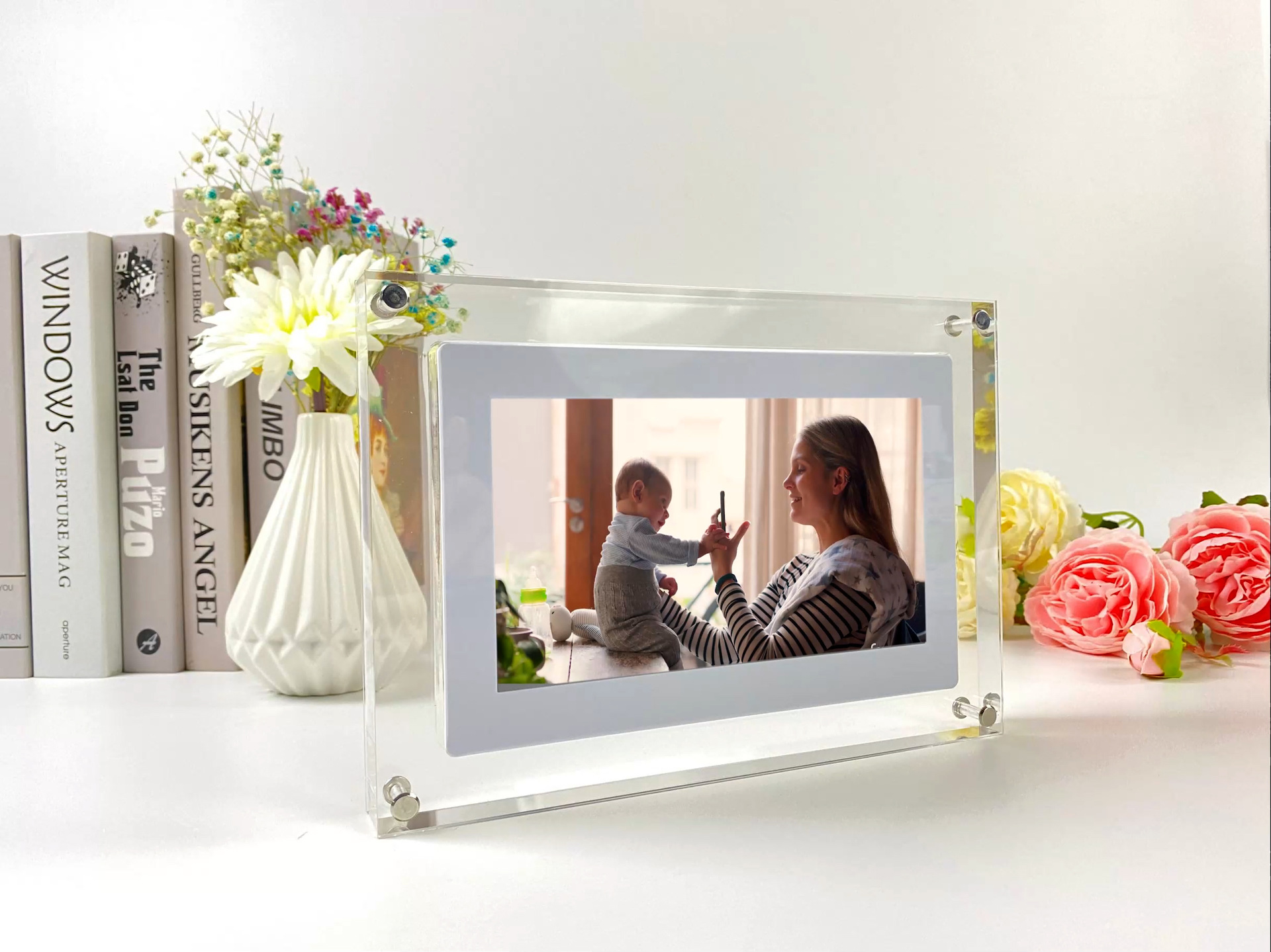 Title 3, Acrylic Transparent Crystal Digital Photo Frame...