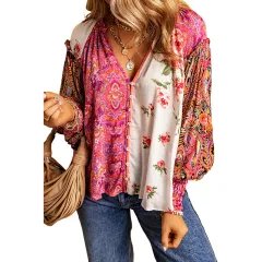 Women's Polyester Floral Print Shirt Female Casual - Colour - View 1