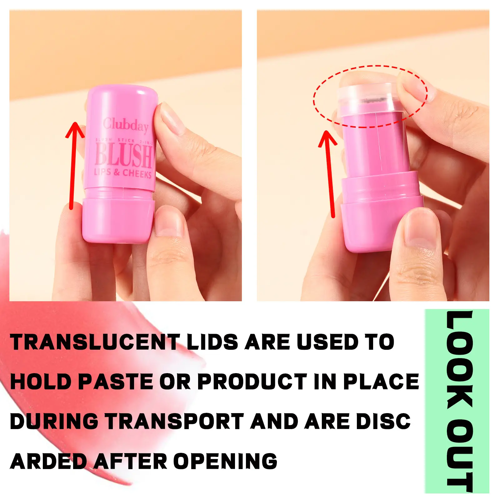 Bouncy Fruit Flavor Dyed Lip Brush Lip And Cheek Dual-use Natural Repair Lip Gloss Stick