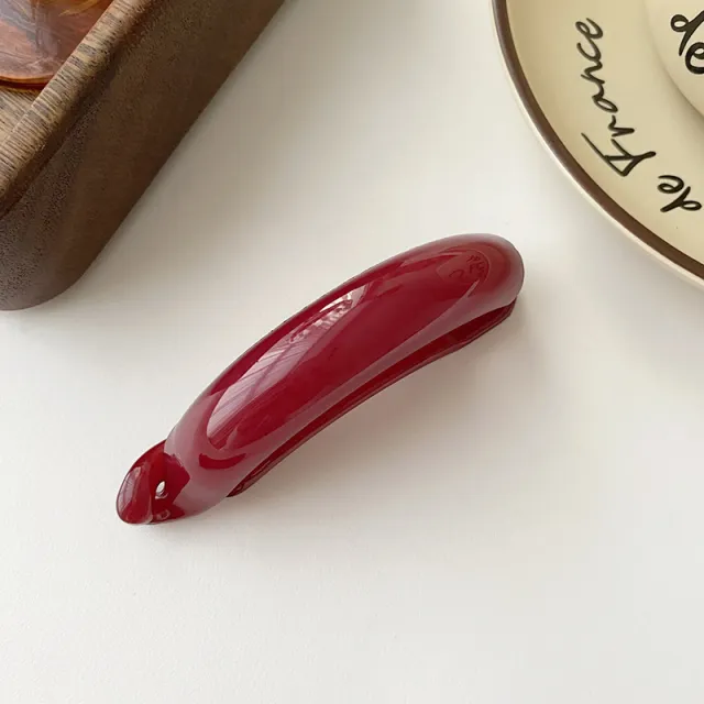 Korean Simple Temperamental High Ponytail Clasp Retro Twist Barrettes Ankela Red - Shop at LoveMi