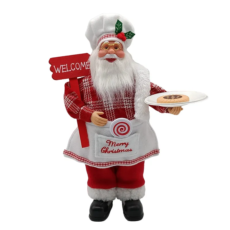 In Stock Direct Supply Standing Chef Santa Claus Christmas Party Scene Decoration Ornaments - Standing Chef