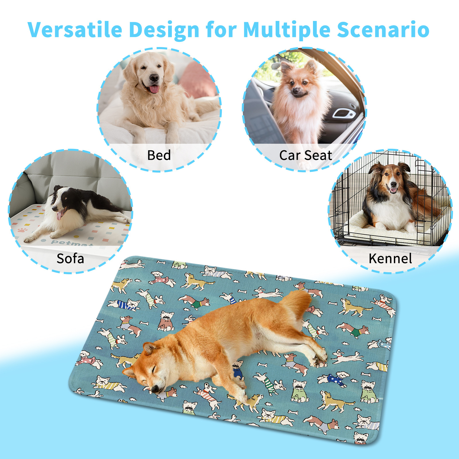 Durable Chew-resistant Moisture-proof Ice Silk Dog Bed