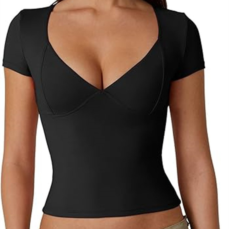 Solid Color New Women's Tops Slim T-shirt