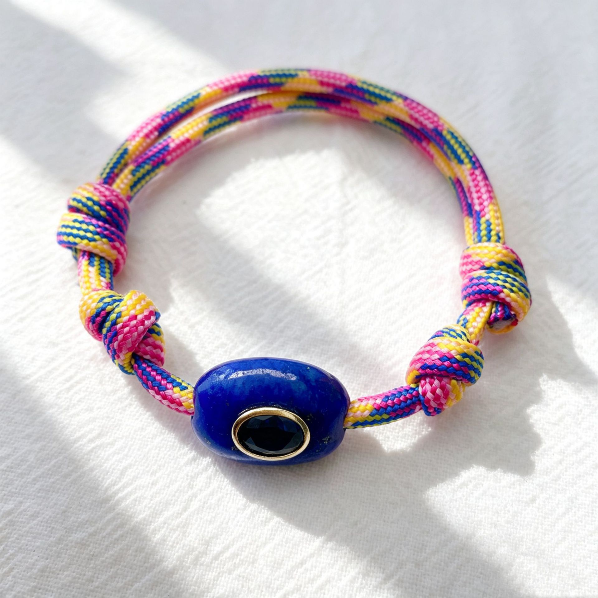 Natural Stone Evil Eye Braided Bracelet, picture 4 of 8