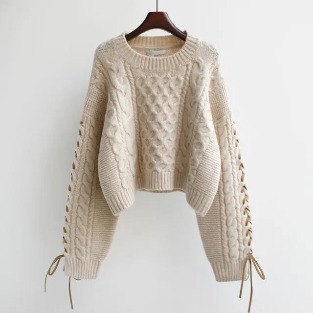 Western Style Pullover Lazy Sweater For Women Apricot - Shop at LoveMi