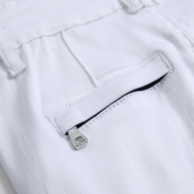 Title 3, Witte slim fit denim shorts voor heren, ideaal ...