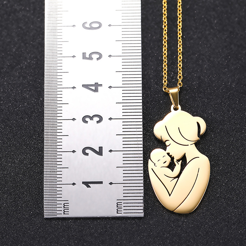 Mother And Baby Stainless Steel Women's Necklace Pendant