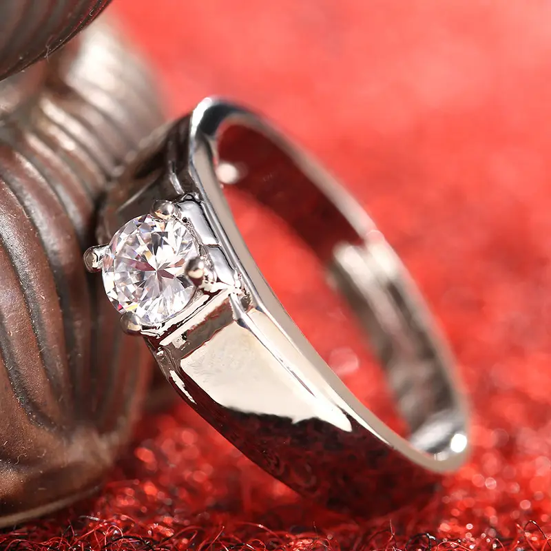 Diamond Ring Simulation Women's Moissanite Couple Rings