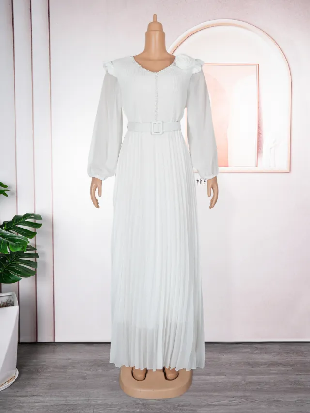 Fashion Personality New Beaded Women's Clothing Dress White - Shop at LoveMi
