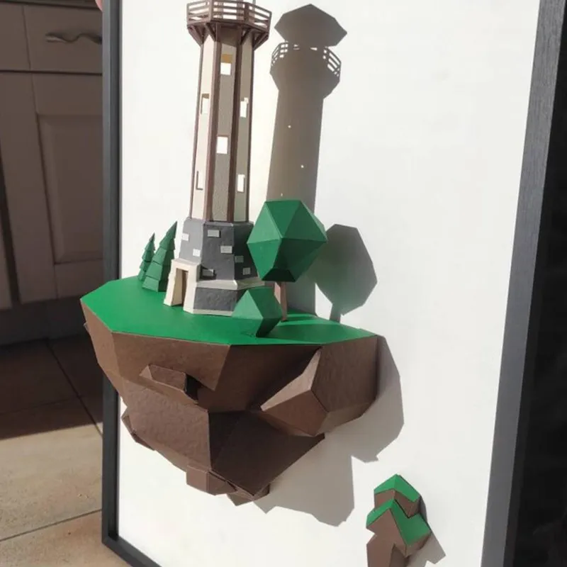 46cm Island Lighthouse Paper Model Home Wall Hanging Wall Decorations – image 2