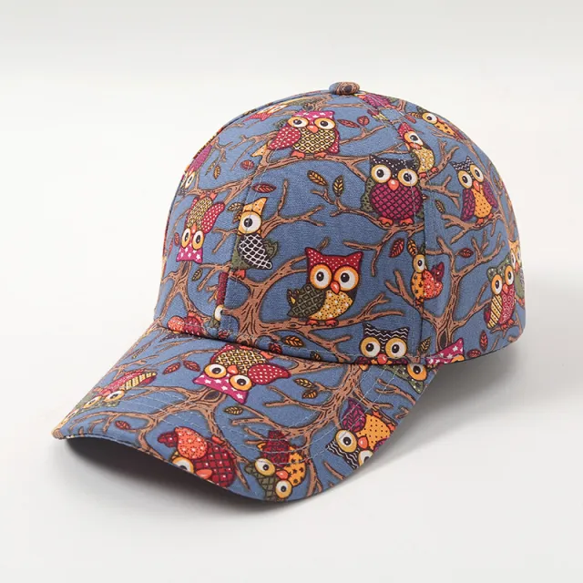 Cartoon Animal Temperament Wild Soft Peaked Cap Female Sun proof Blue - Shop at LoveMi