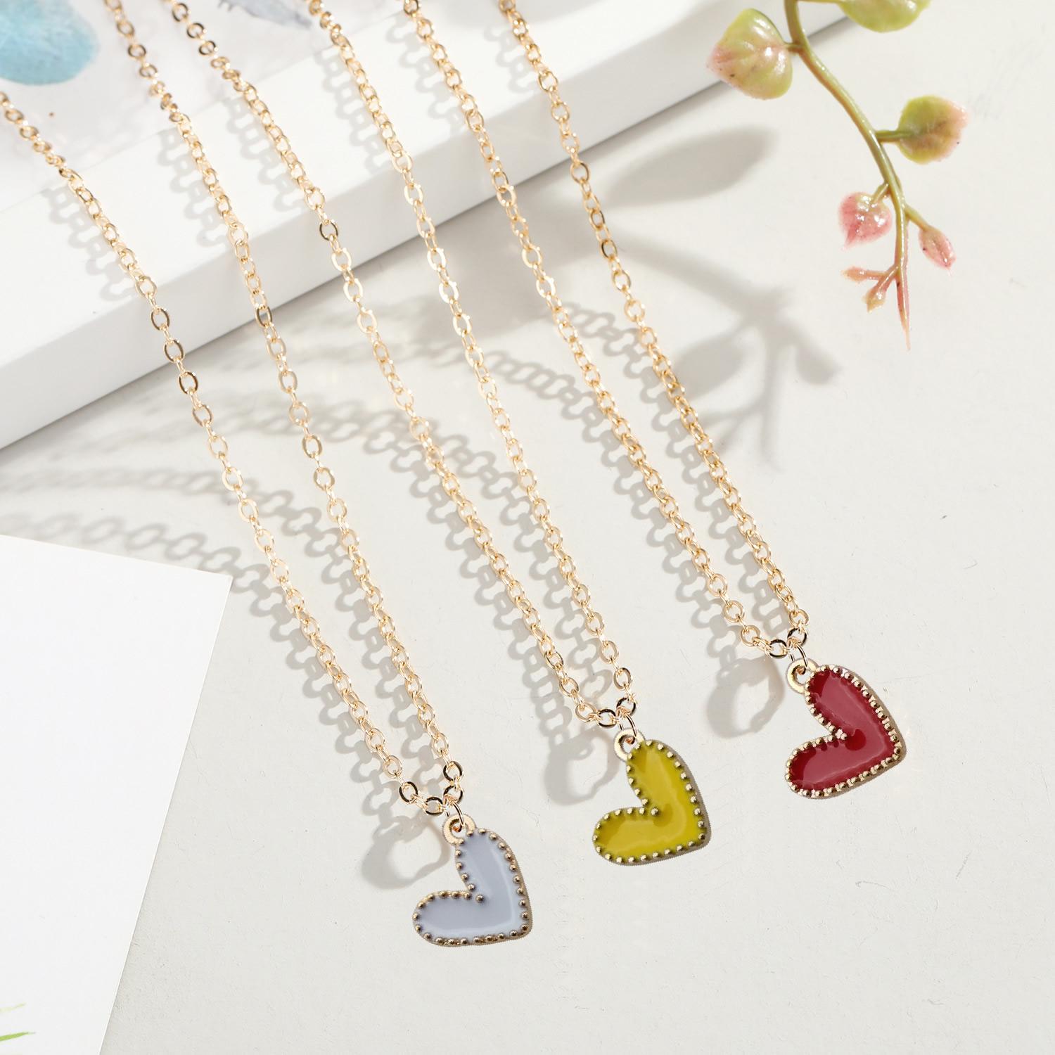 Drop Oil Love Heart 14 X13mm Alloy Necklace