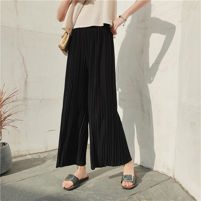 Title 5, High waist pleated chiffon wide-leg pants