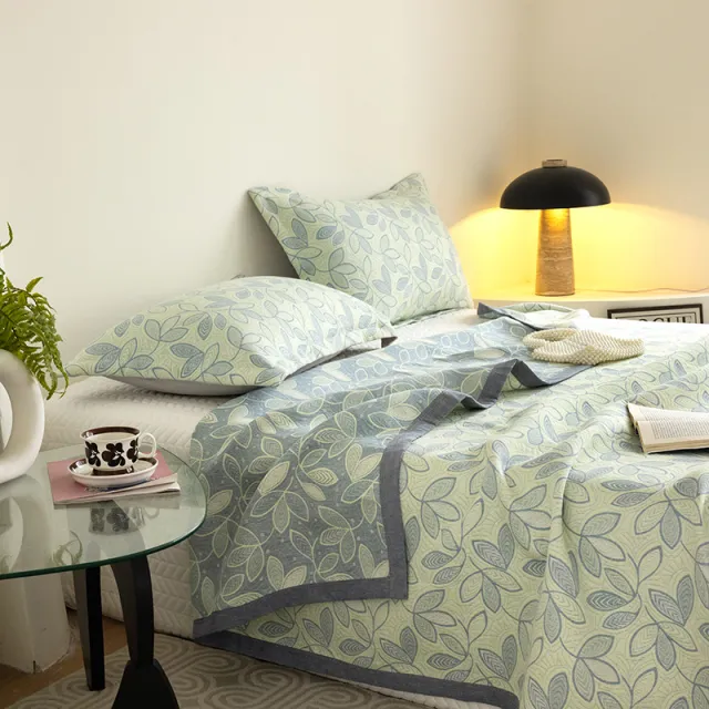 Breathable Pure Cotton Double layer Yarn Soft Bedding Autumn Wind Rain Green - Shop at LoveMi