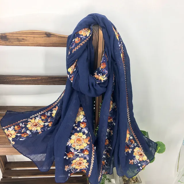 Embroidered Cotton And Linen Scarf Shawl 8Style - Shop at LoveMi