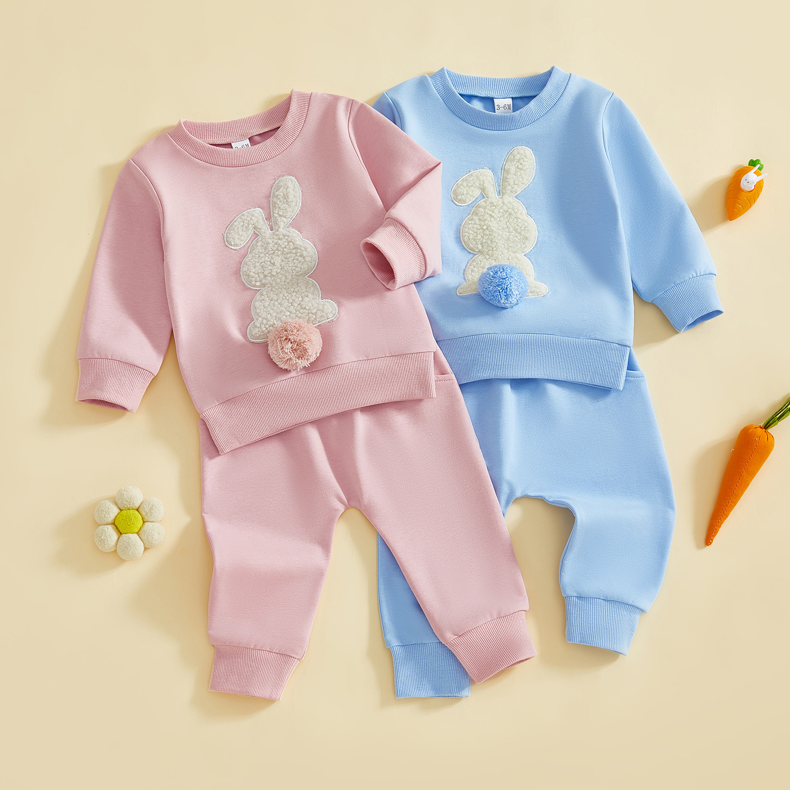 Rabbit-shaped Long-sleeve Hoodie And Sweatpants Two-piece Set
