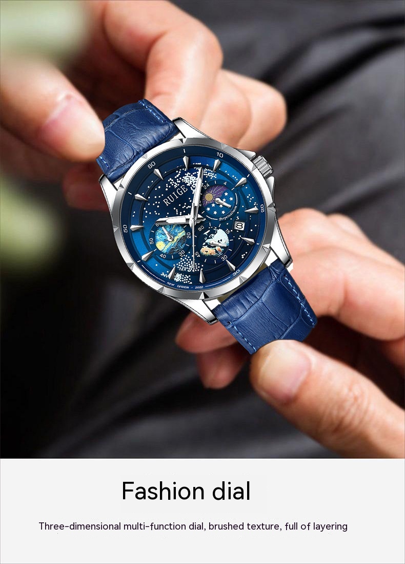 Star Sea Quartz Multi-functional Luminous Waterproof Men's Watch