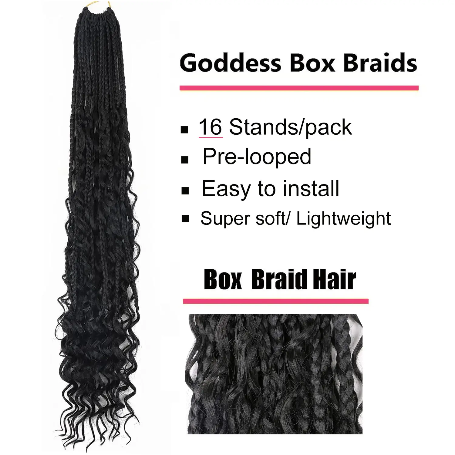 Chemical Fiber Hair Three-strand African Braid Crochet