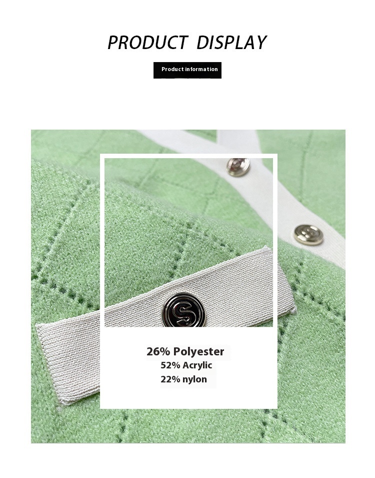 Early Spring New Women's Clothing Contrast Color V-neck Coat Rhombus Plaid